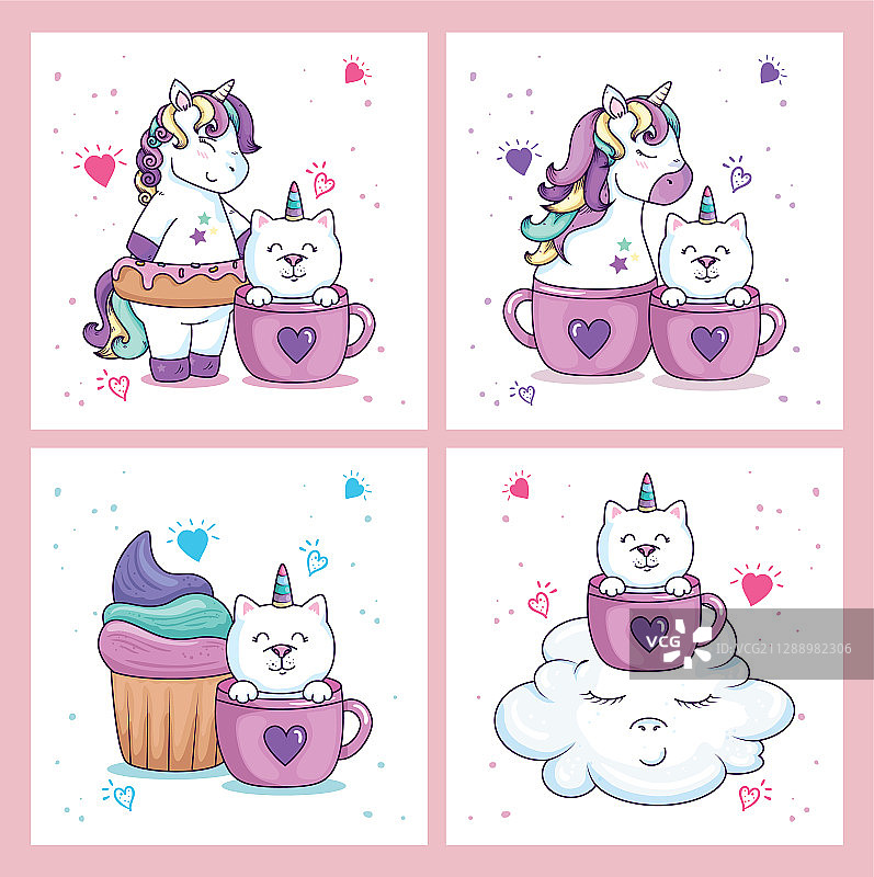 独角兽和可爱图标设计合集图片素材