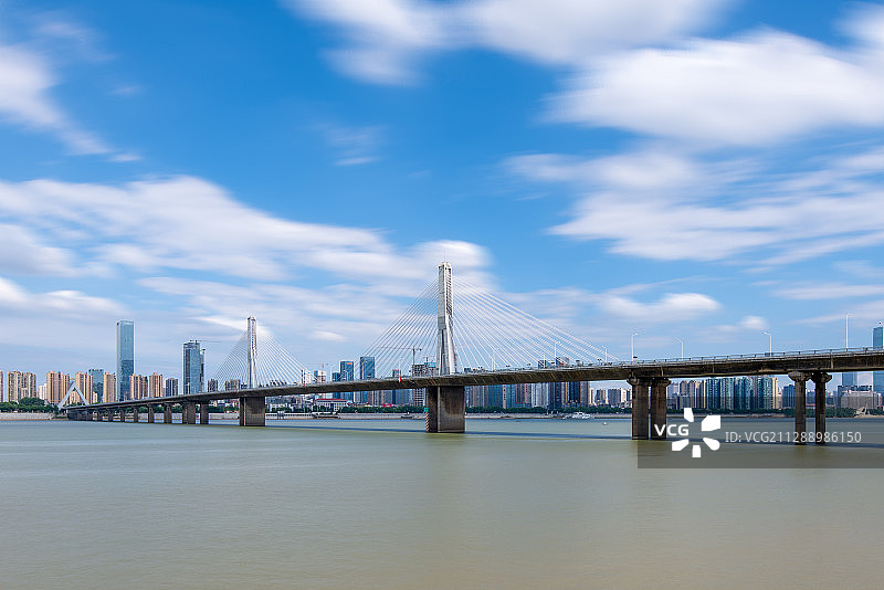 湖南长沙银盆岭大桥城市风光背景图片素材