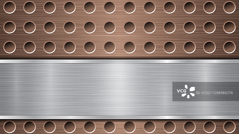 金属背景与孔和抛光板图片素材