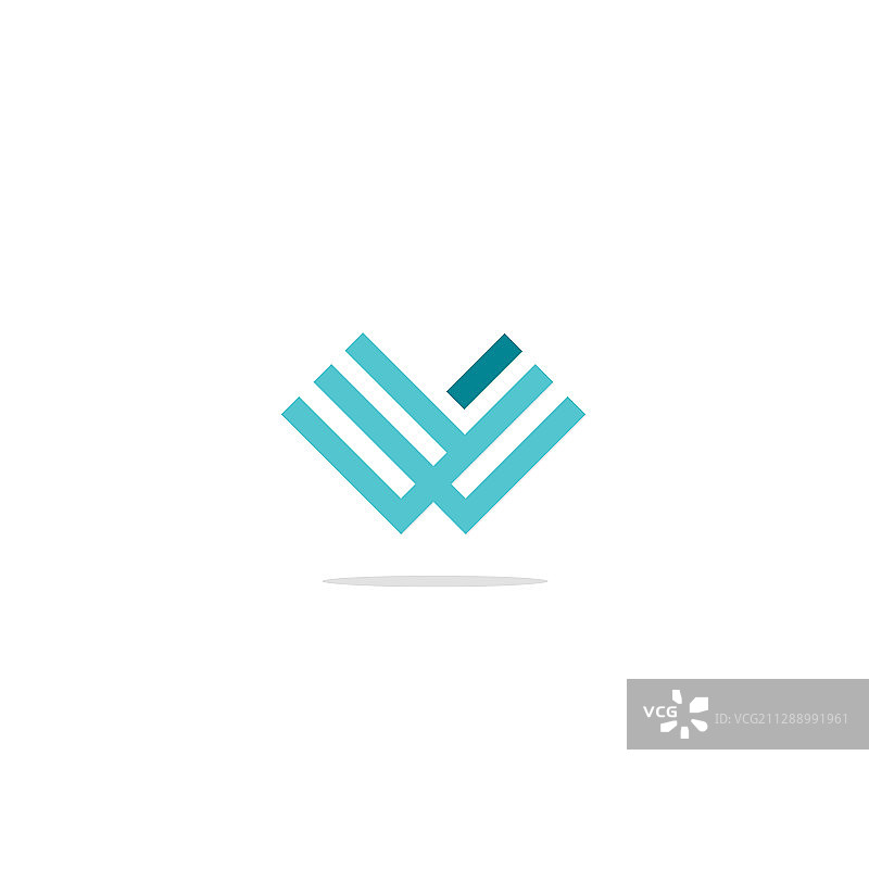 W首字母线条公司标志图片素材