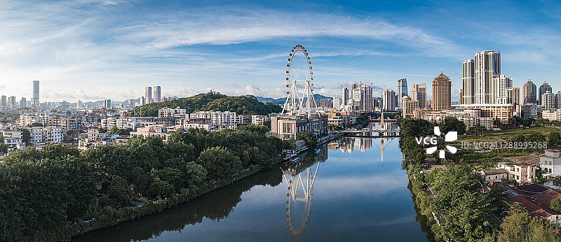 中山市摩天轮岐江两岸城市风光图片素材