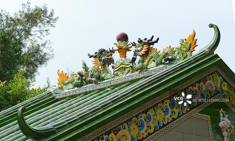 惠东盐洲岛天后宫屋顶特写图片素材