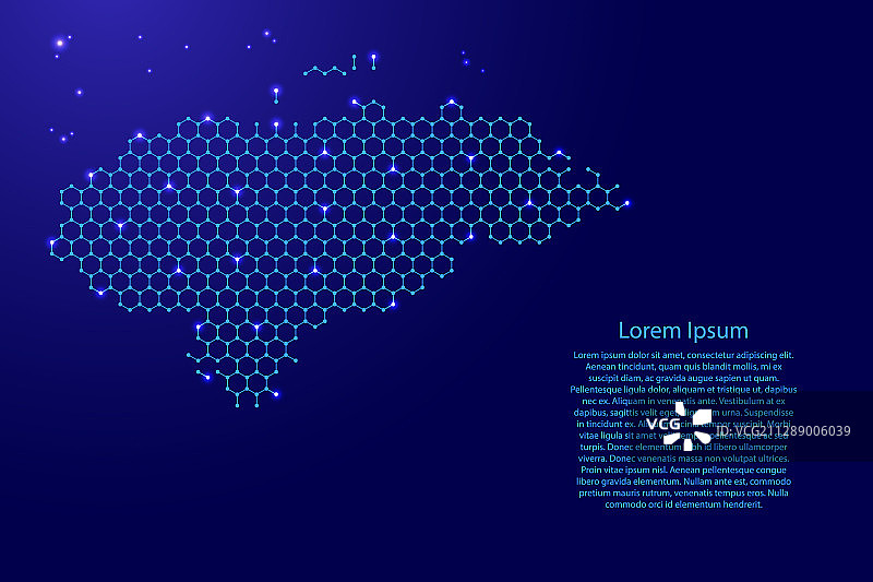 未来六角形洪都拉斯地图图片素材