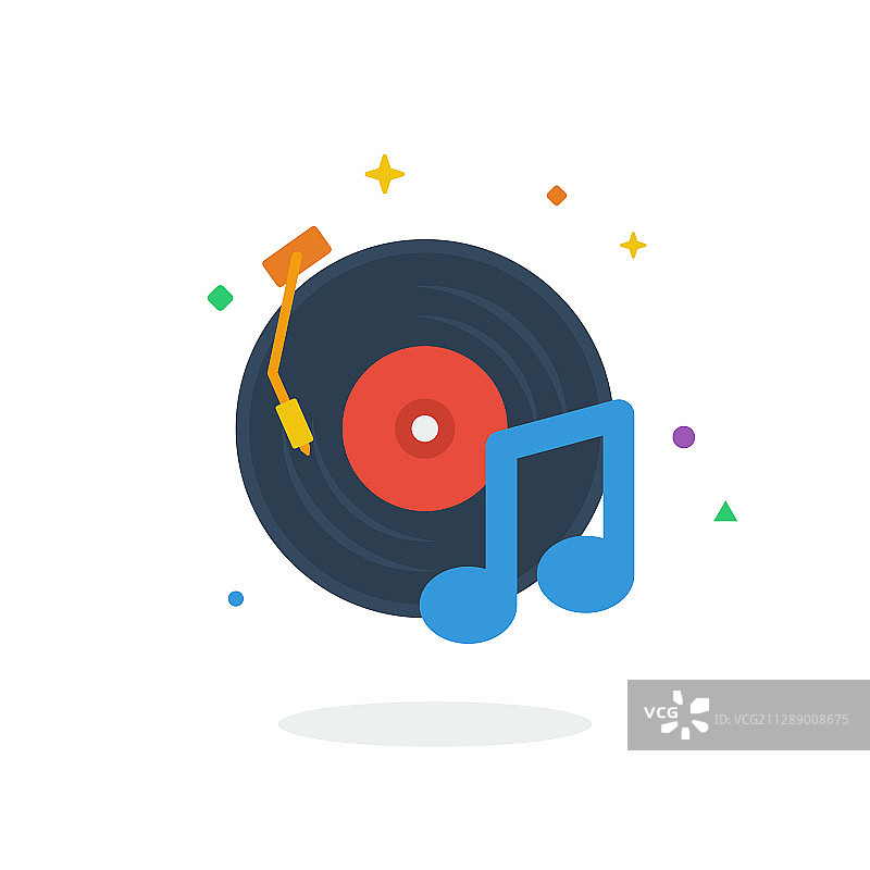 独特的飞行音符歌曲扁平徽章图标图片素材