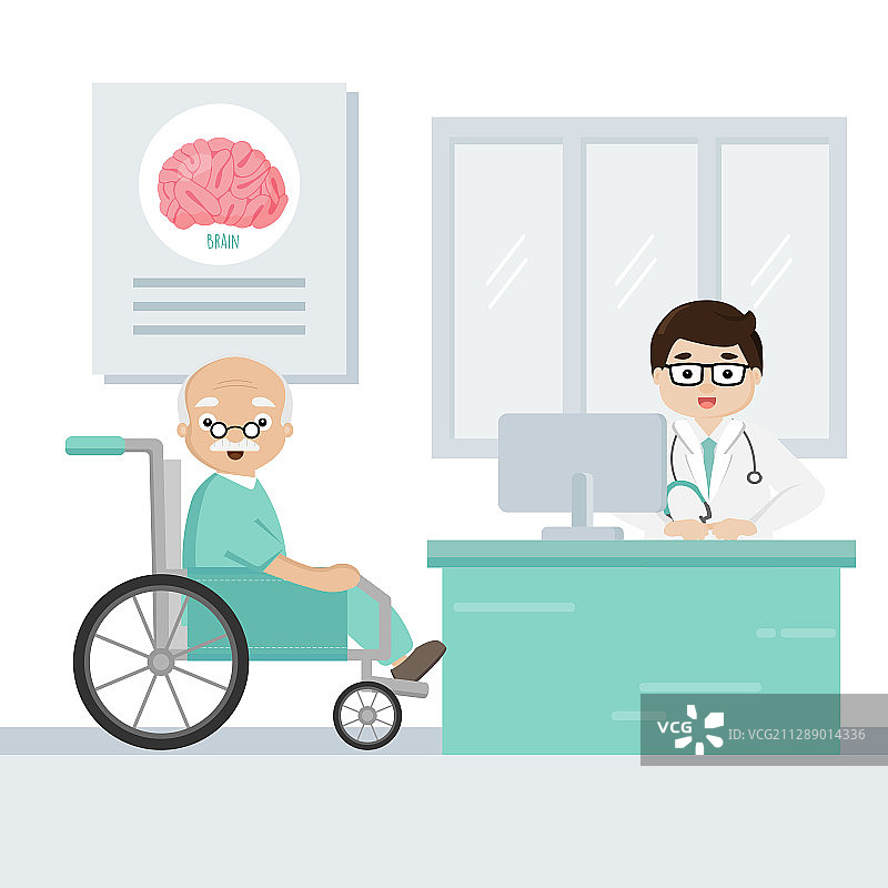 医生和脑病患者图片素材