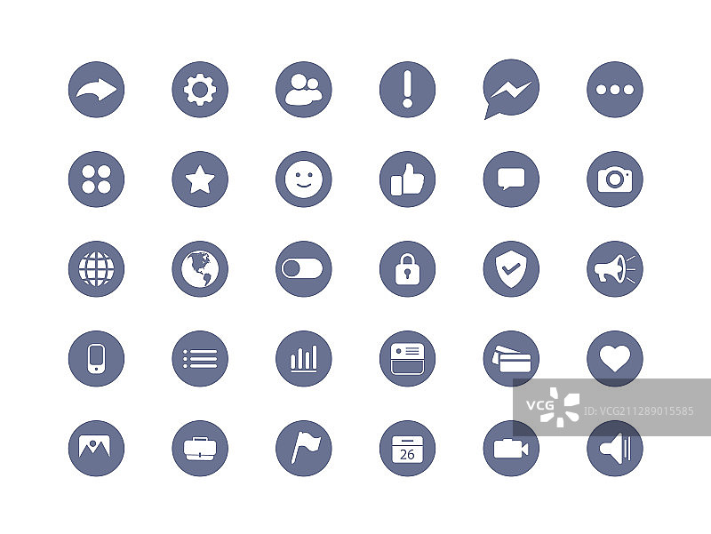 社交媒体图标集图片素材