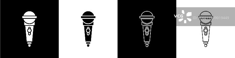 黑白麦克风独立图标图片素材