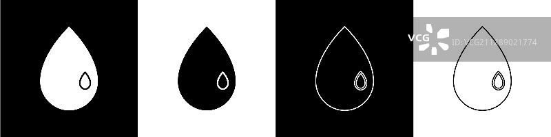 黑白色背景上的油滴图标图片素材