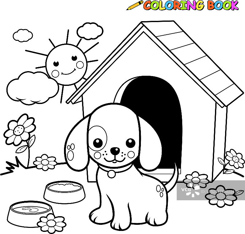 狗屋外的狗图片素材