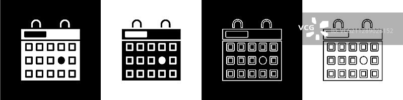 黑色背景上的生日日历图标图片素材