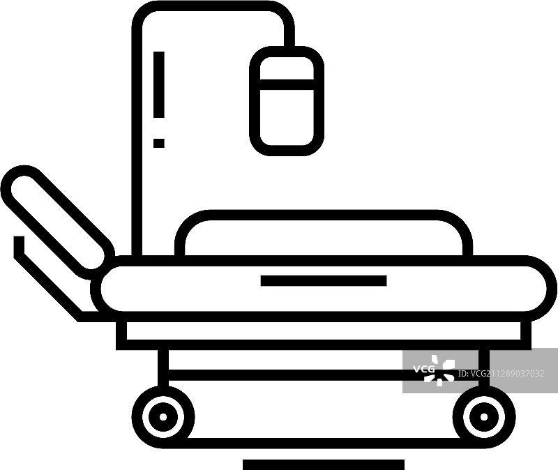 急救床线条图标概念符号轮廓图片素材