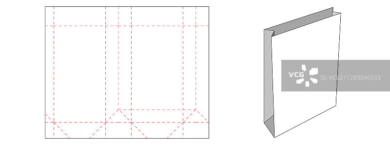 纸质锡袋包装模切模板设计图片素材
