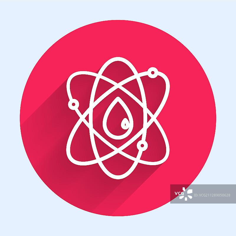 带有长阴影的白色线条原子图标图片素材