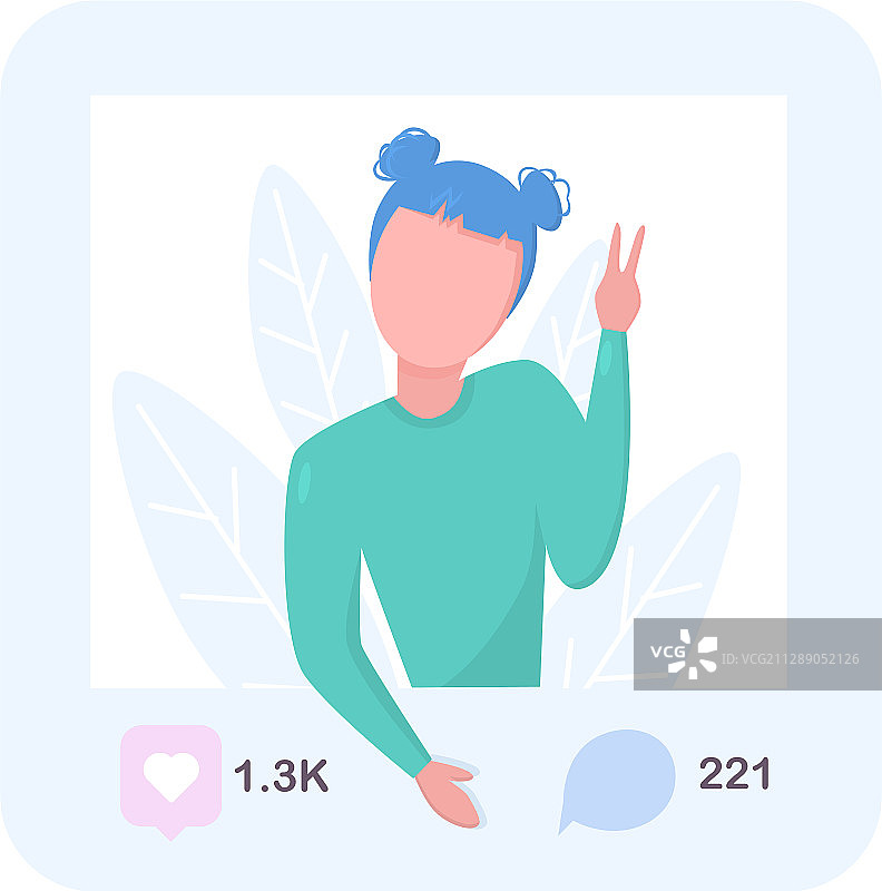 扁平风格的女孩姿势图片素材