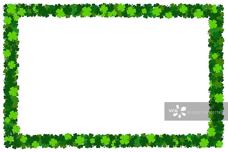 圣帕特里克节三叶草边框图片素材