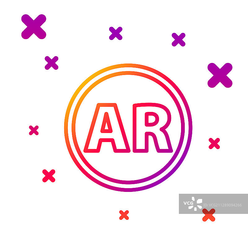 增强现实彩色线条图标图片素材