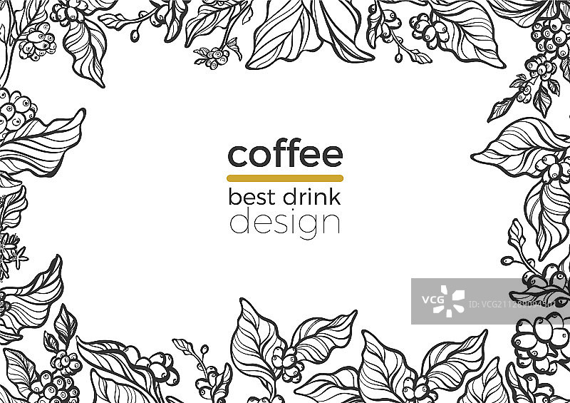 黑色咖啡树枝模板图片素材