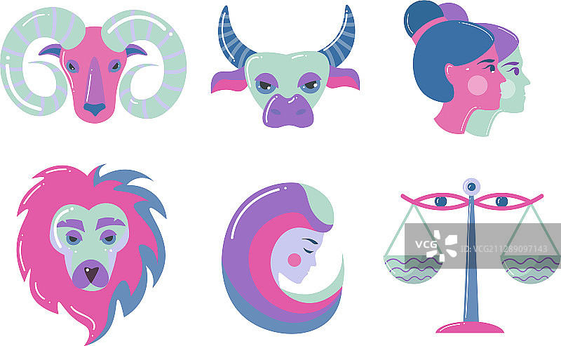 十二星座隔离元素合集图片素材