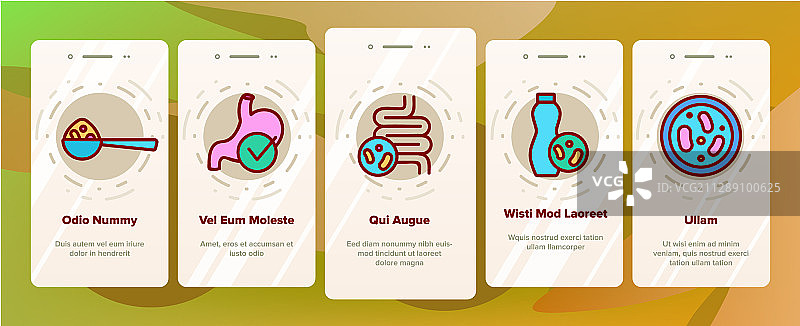 益生菌引导图标集图片素材