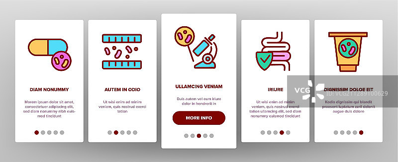 益生菌引导图标集图片素材