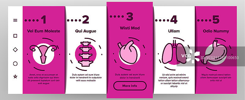 人体器官结构引导图标集图片素材