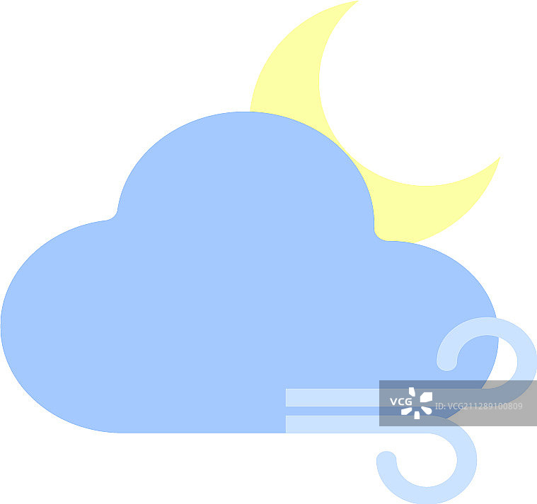 天气预报夜间图标云朵月亮图片素材