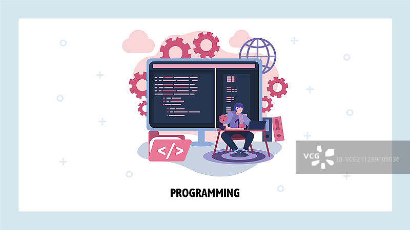 电脑工程师编写代码编程图片素材