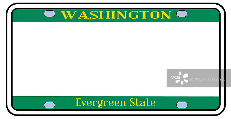 空白华盛顿州车牌图片素材
