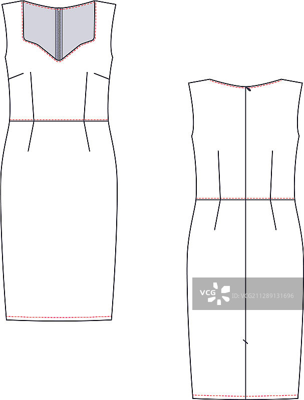 时尚女装中款设计效果图图片素材