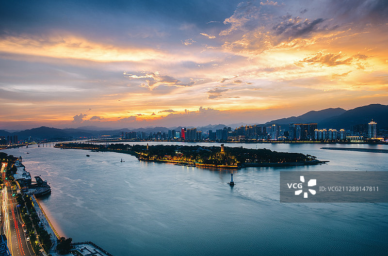 温州著名景点江心屿图片素材