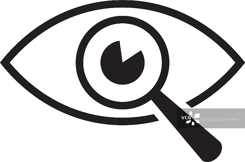 带眼镜轮廓图标模板的放大镜图片素材