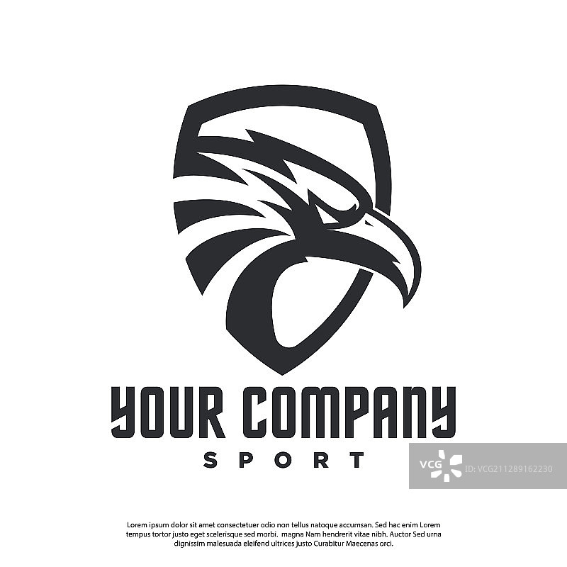 黑白雄鹰标志图片素材