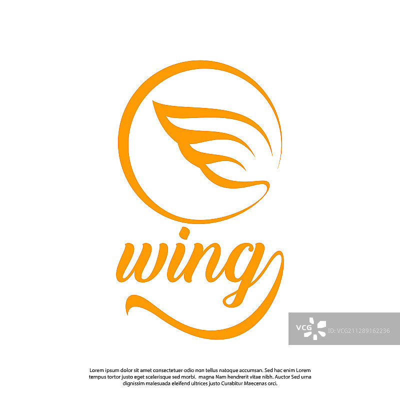 线条艺术翅膀logo现代简约图片素材