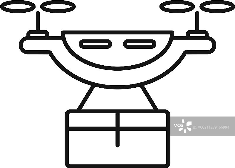 无人机送货服务轮廓图标图片素材