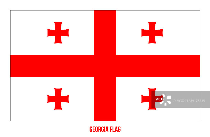 白色背景上的格鲁吉亚国旗图片素材