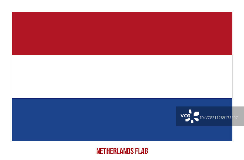 白色背景下的荷兰国旗图片素材