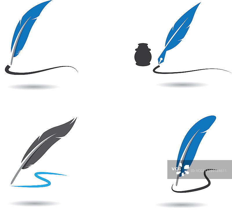 羽毛笔符号图片素材