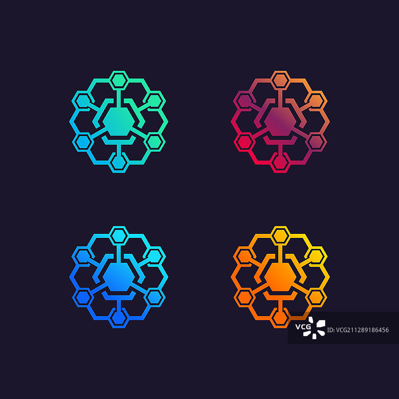 六边形科技Logo设计模板图片素材