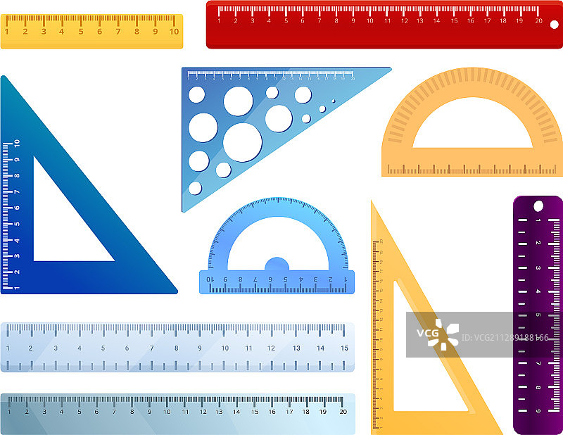 卡通风格的标尺图标集图片素材