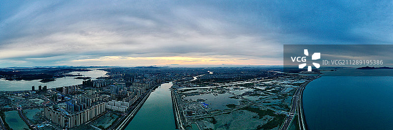 汕头东海岸新津河出口图片素材