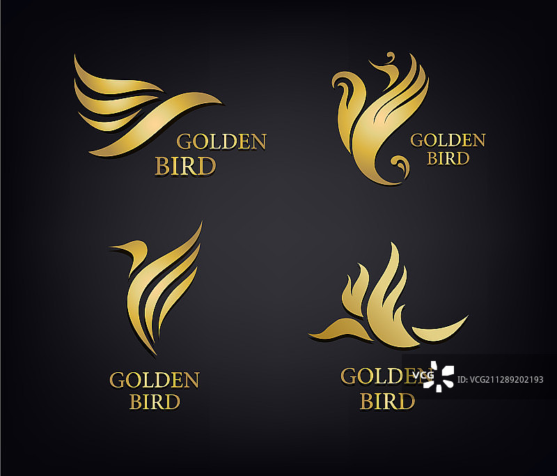 金色鸟类奢华logo合集图片素材