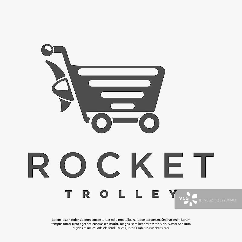 火箭手推车logo现代简约设计图片素材