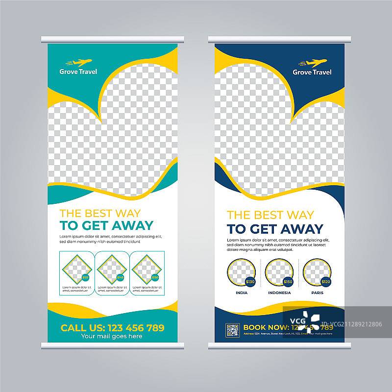 旅行社或航空公司的易拉宝图片素材