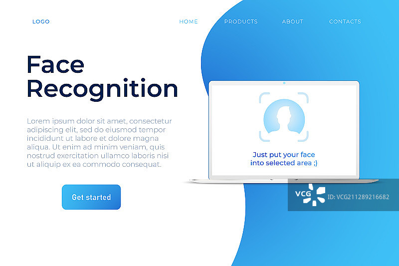 面部识别系统概念图片素材
