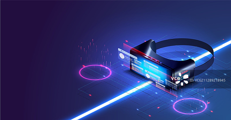 2.5D虚拟或增强现实概念图片素材