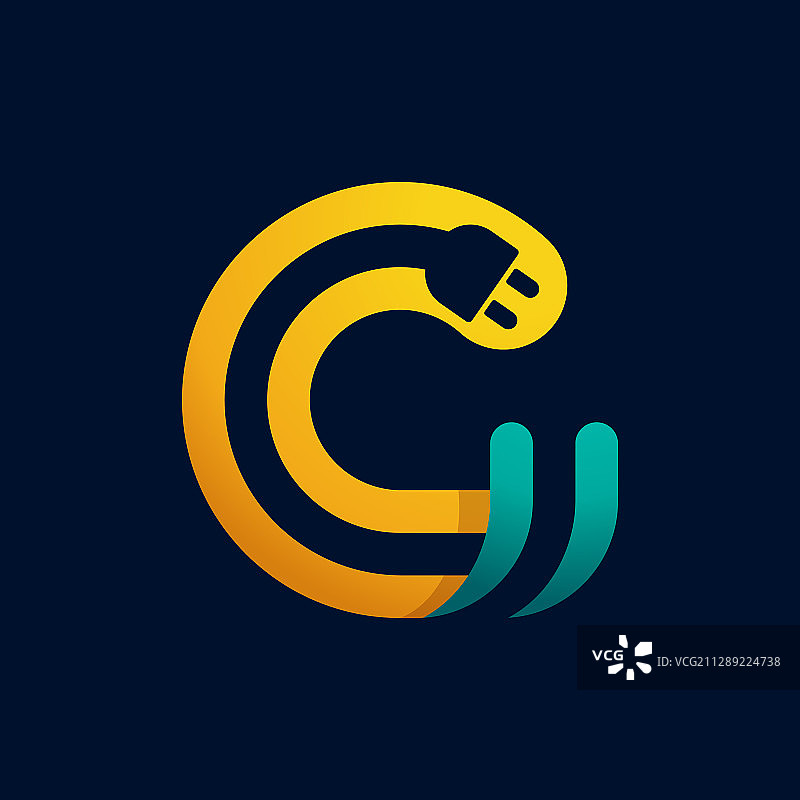 G字母电缆插头标志图片素材