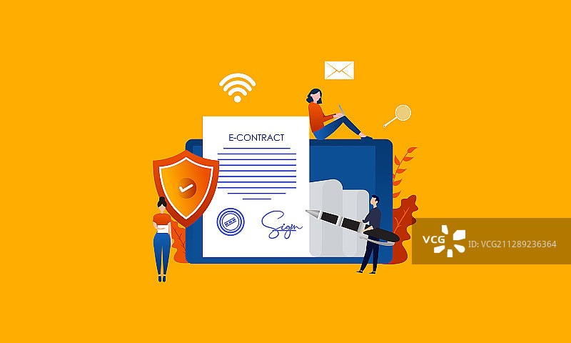 数字合同登录页图片素材