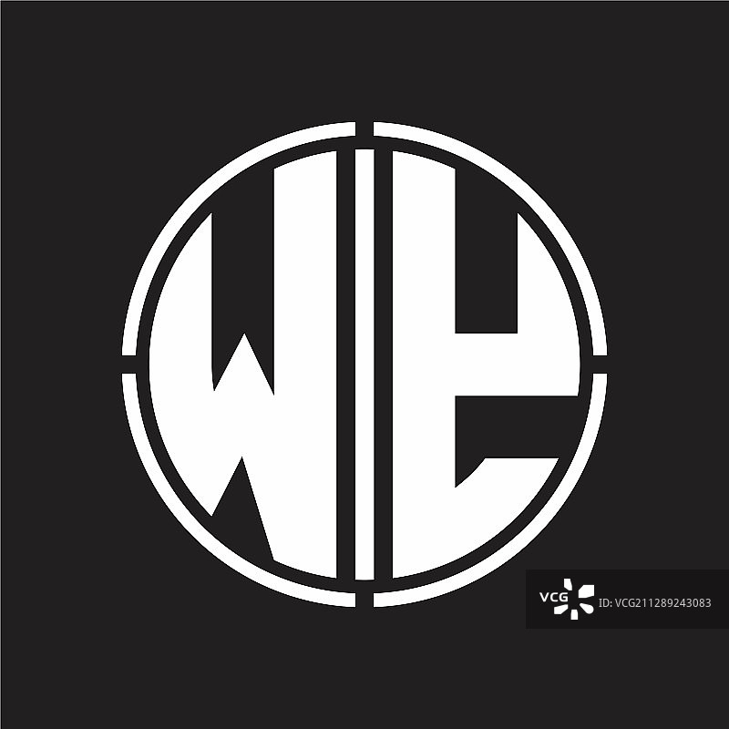 带有圆形切割线的WY标志图片素材