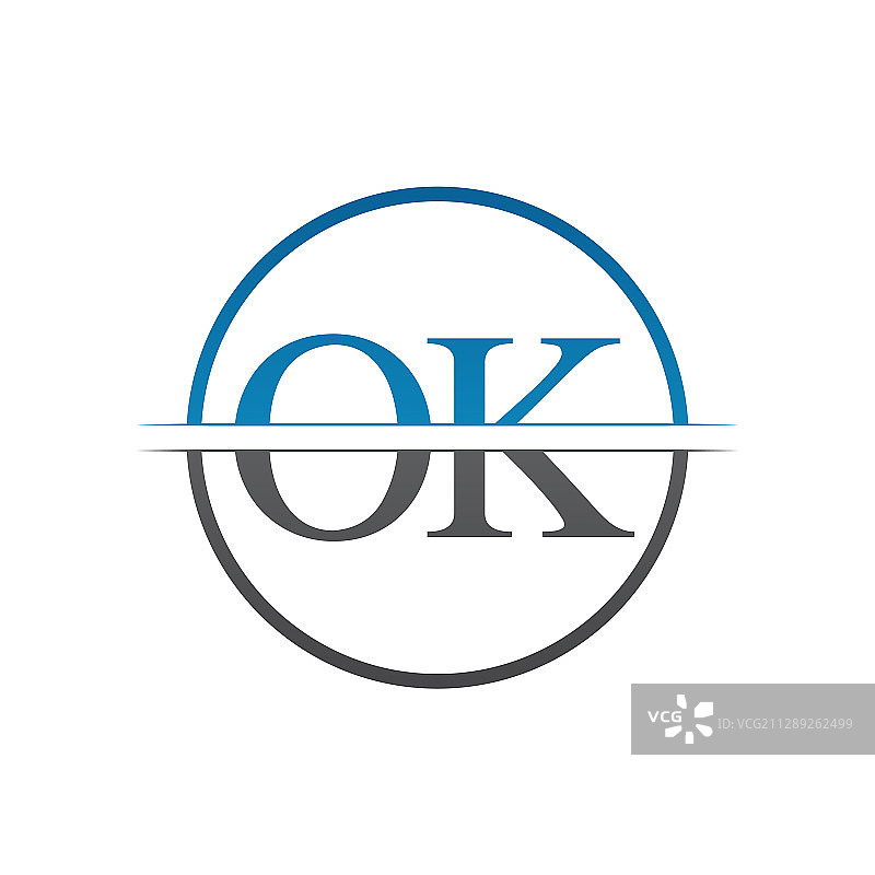字母OK首字母组合标志设计模板图片素材