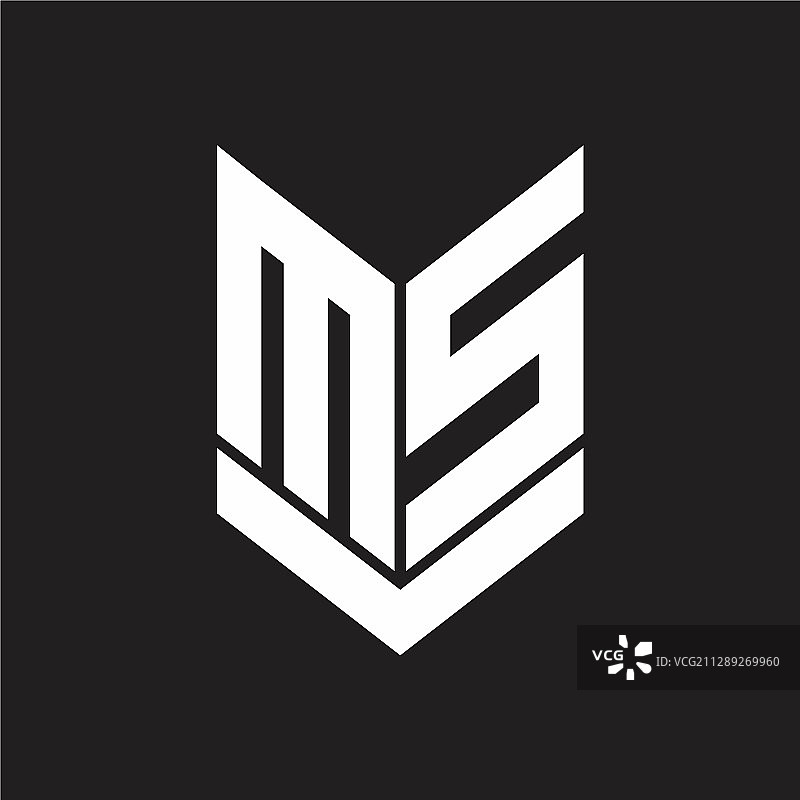 MS字母组合盾牌标志设计图片素材